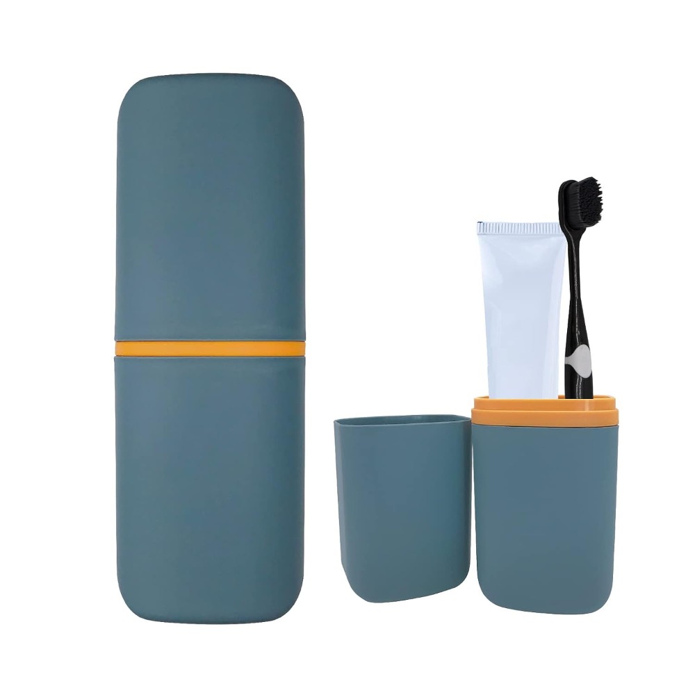 Home Essentials Bathroom Storage - Portable Travel Toothbrush Holder with Toothpaste