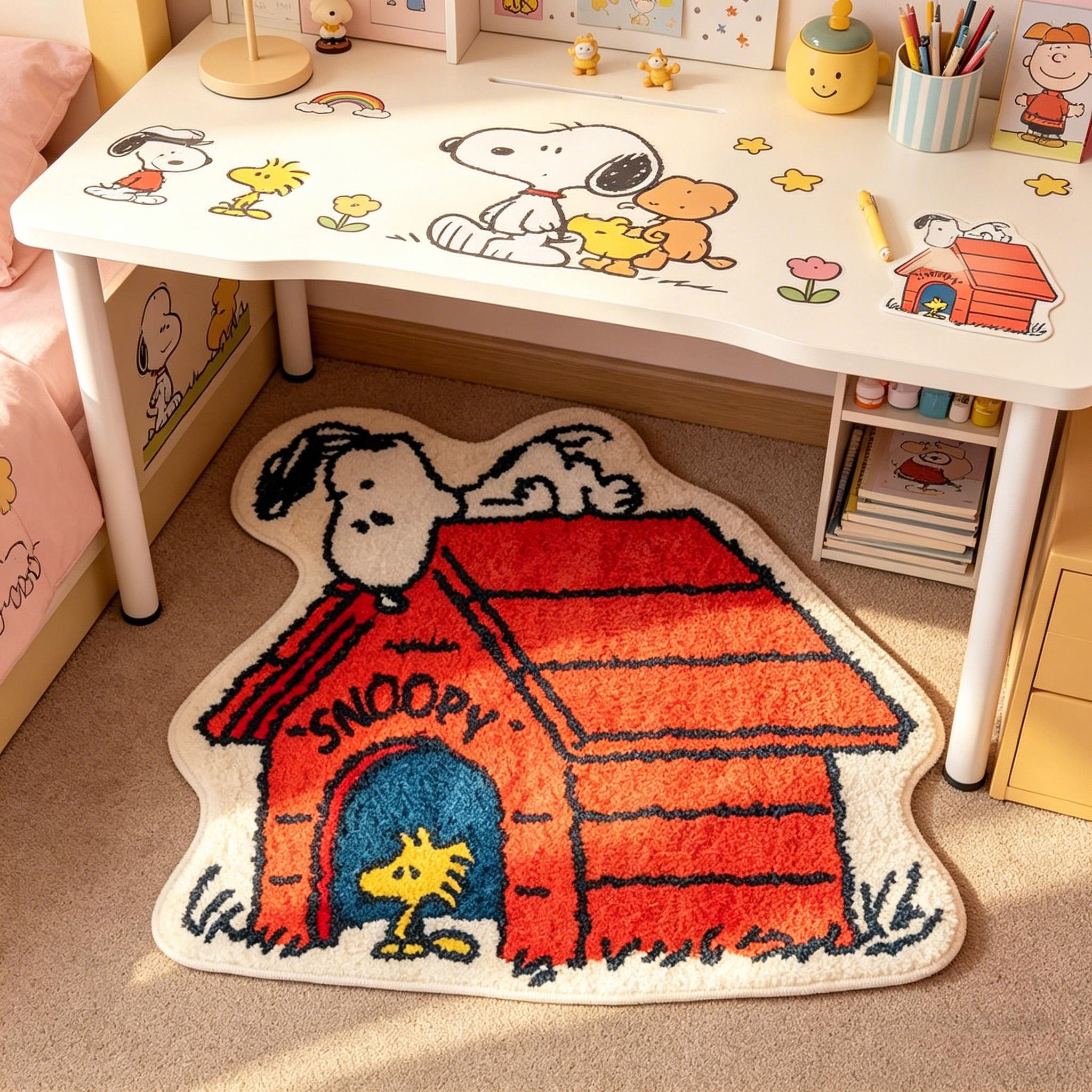 Home Bathroom Supplies - Cute Cartoon Snoopy House Shaped Rug