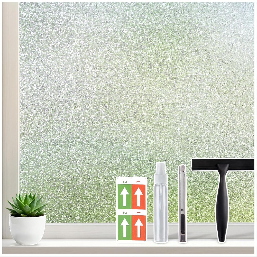 Home Bathroom Window Tint - Frosted Glass Window Film Static Cling
