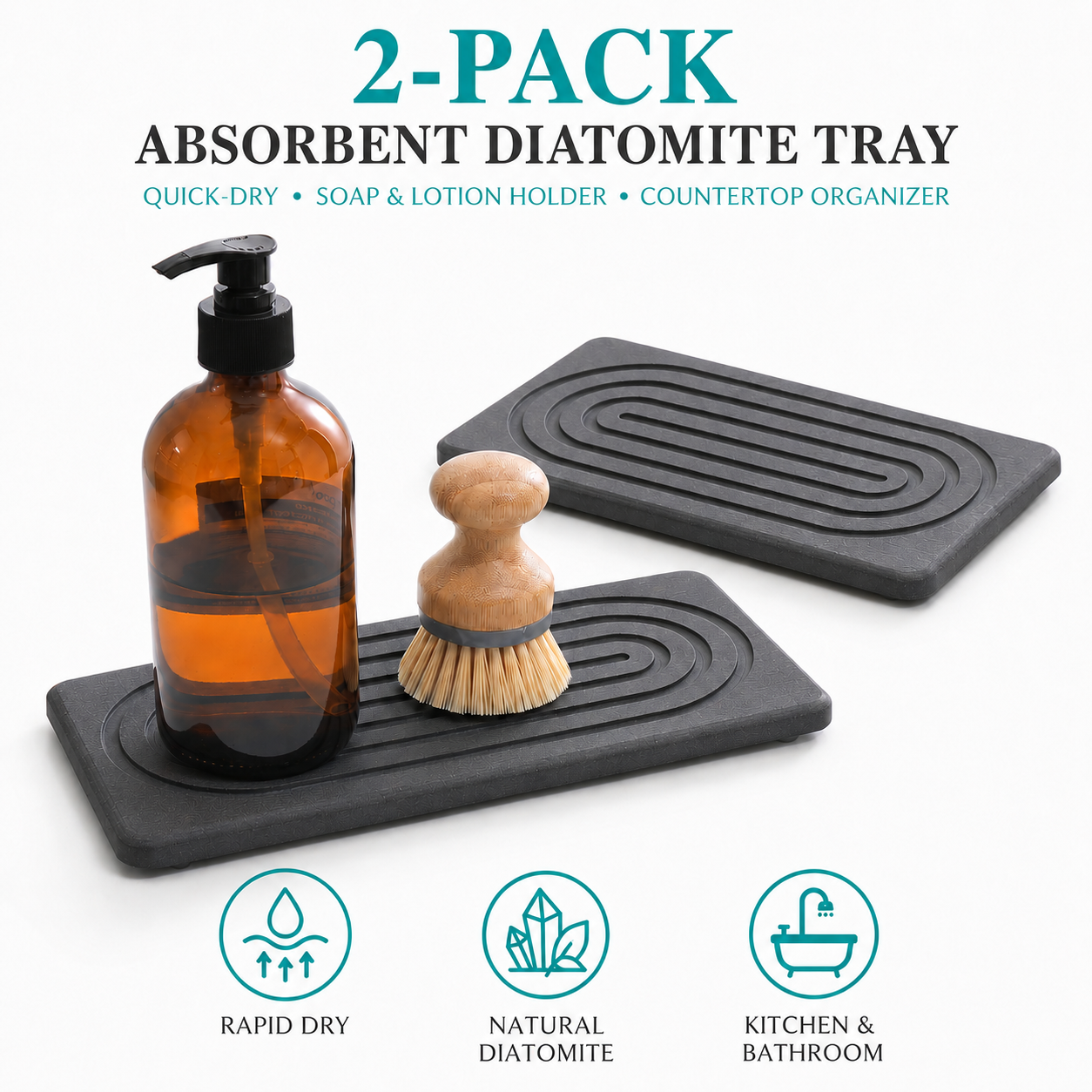 2 Pack Diatomite Tray Fast Dry - Home Depot Bathroom Sink reseña y precio