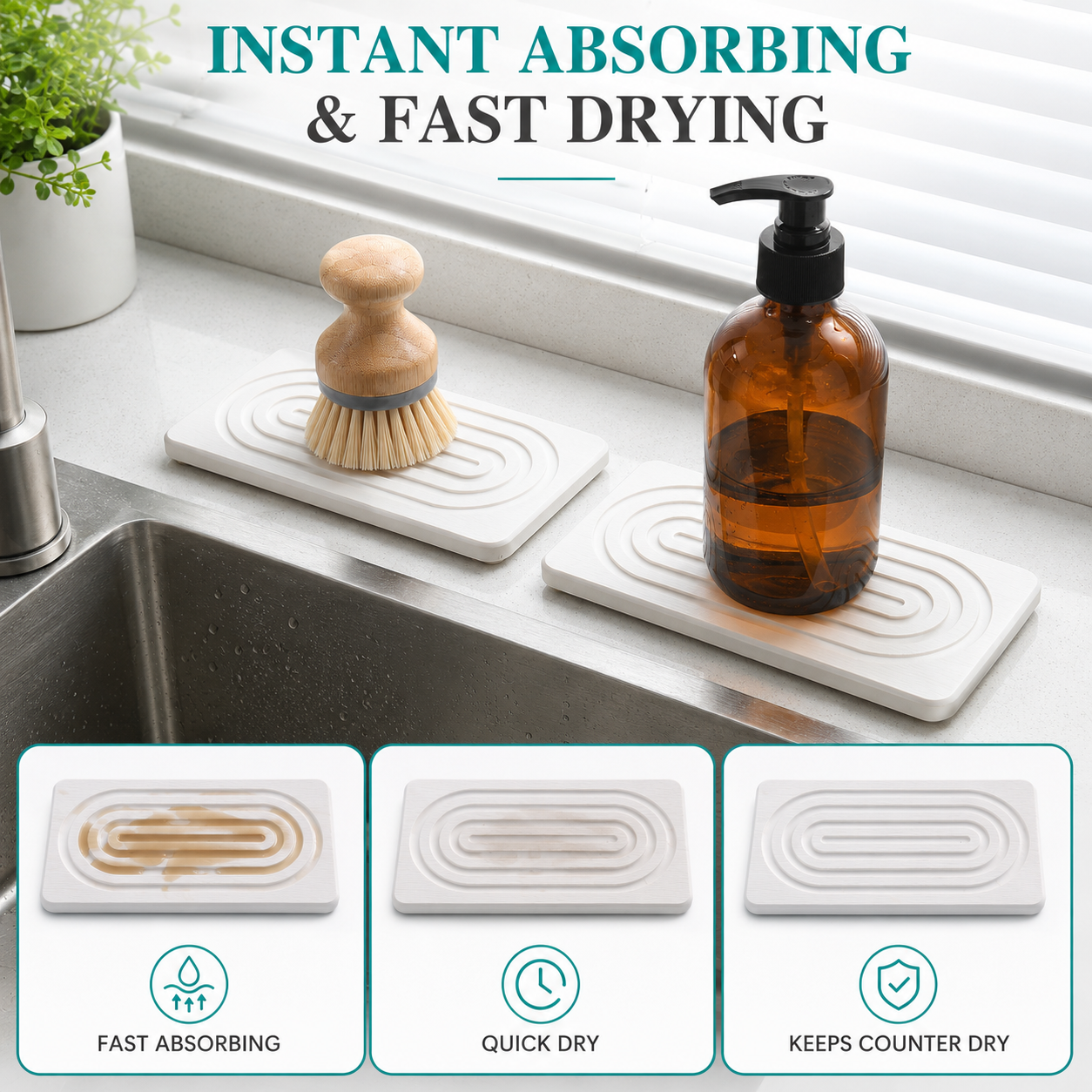 2 Pack Diatomite Tray Fast Dry - Home Depot Bathroom Sink reseña y precio