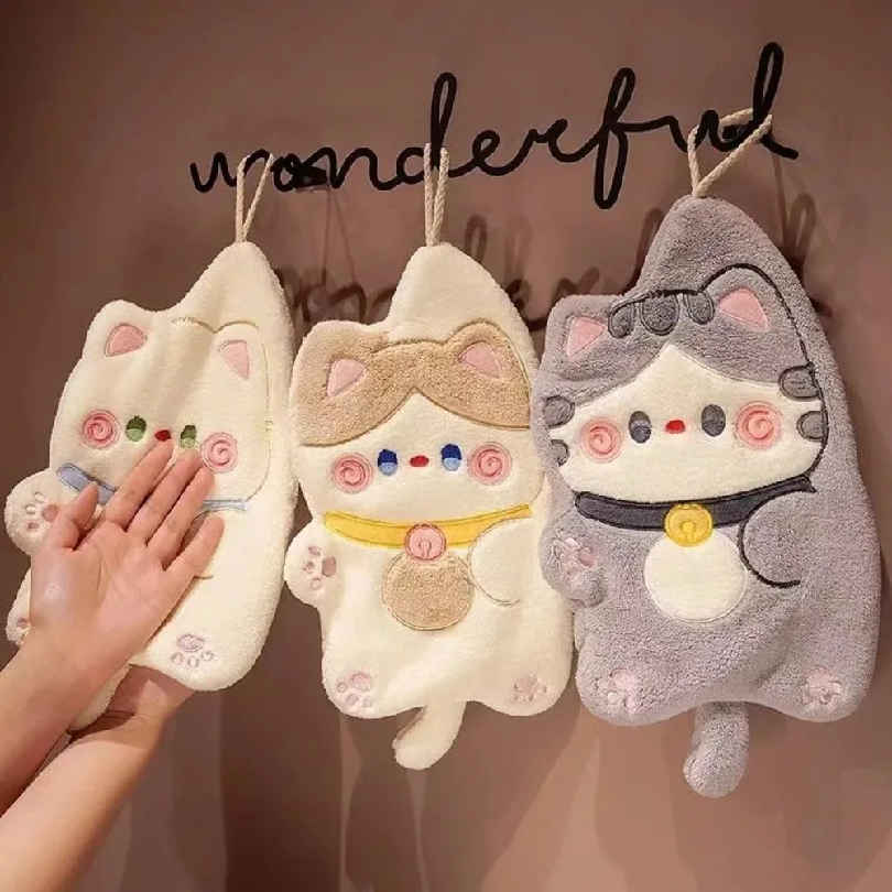 Cute Cat Hand Towel Quick Dryi - Home Bathroom Supplies reseña y precio