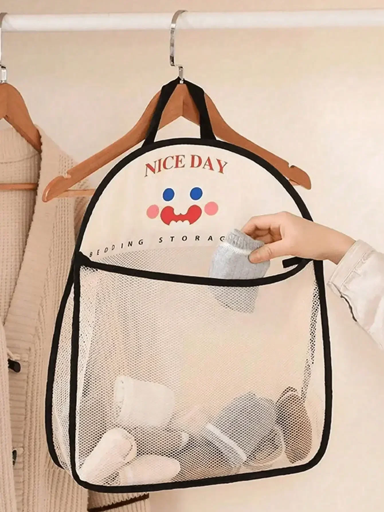 4pcs Hanging Mesh Storage Bags - Home Essentials Bathroom Storage reseña y precio