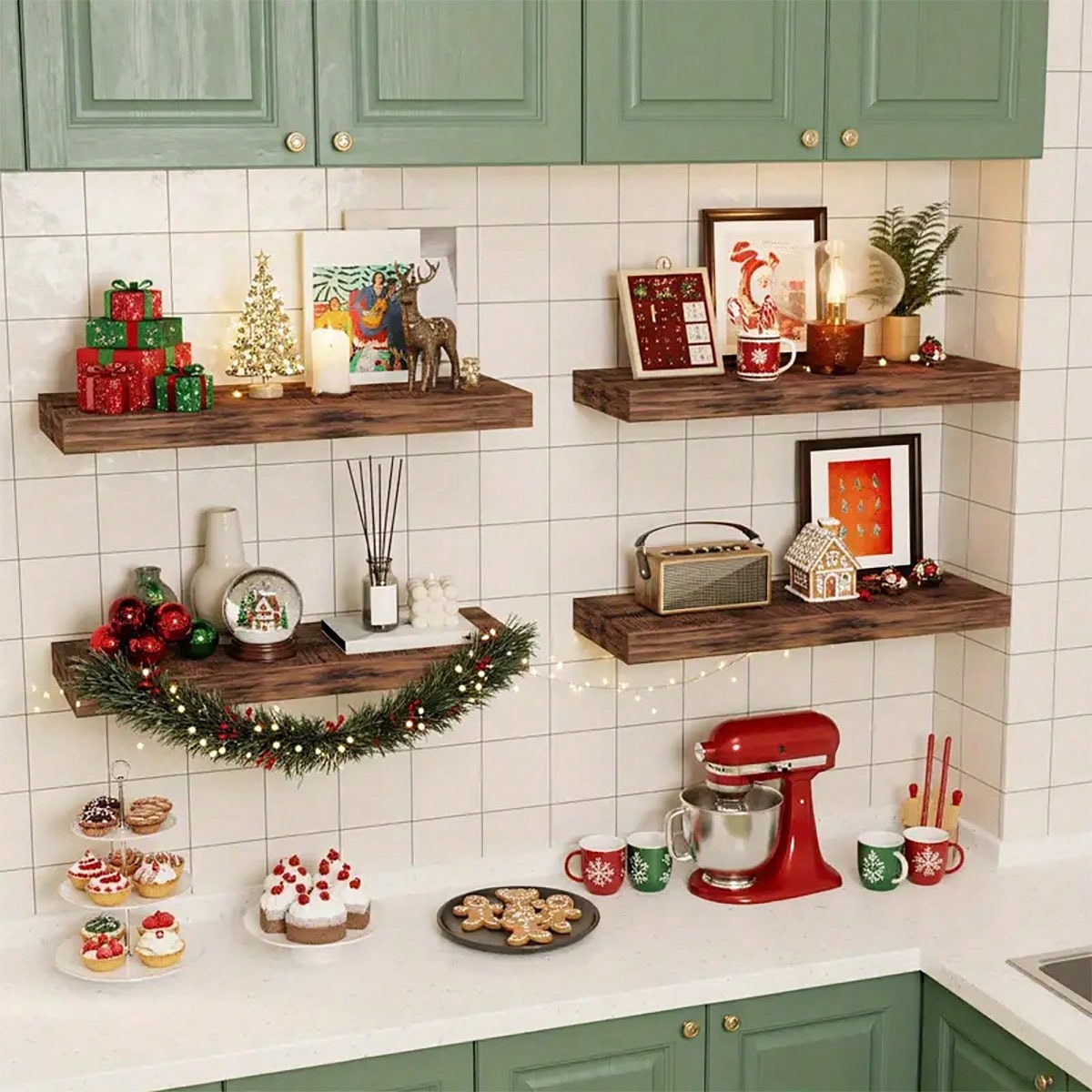4 Sets 15.8in Floating Shelves - Home Essentials Bathroom Storage reseña y precio