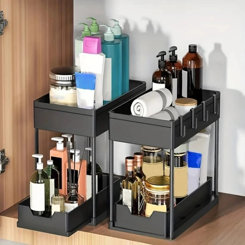 2 Tier Under Sink Sliding Orga - Home Depot Bathroom Sink reseña y precio