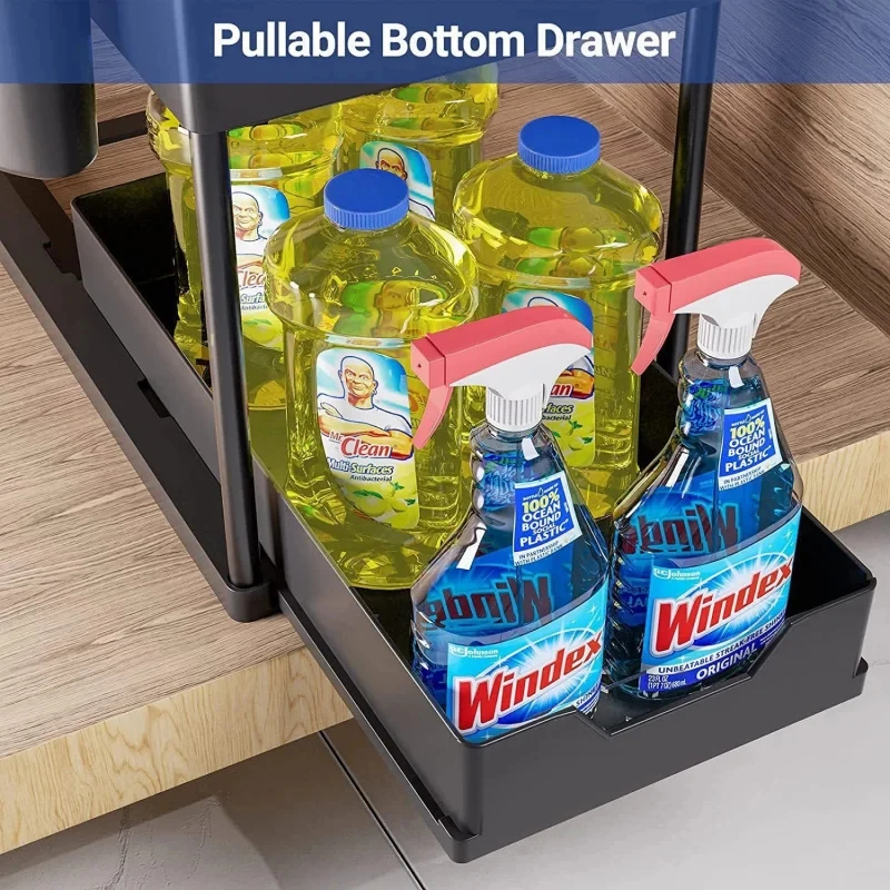 2 Tier Under Sink Sliding Orga - Home Depot Bathroom Sink reseña y precio