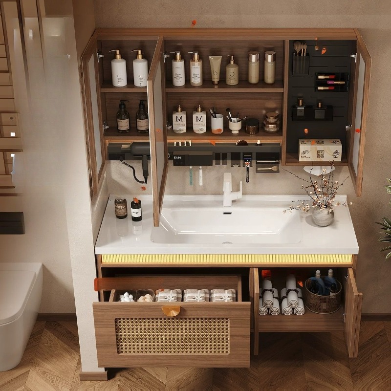 Wooden Storage Bathroom Cabine - Home Bathroom Partition Wall reseña y precio