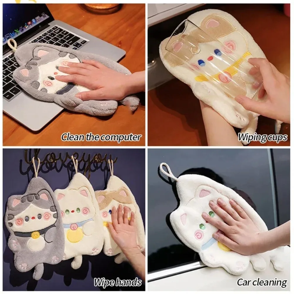 Cute Cat Hand Towel Quick Dryi - Home Bathroom Supplies reseña y precio