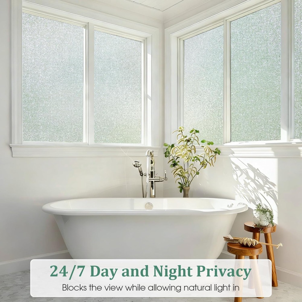 Frosted Glass Window Film Stat - Home Bathroom Window Tint reseña y precio