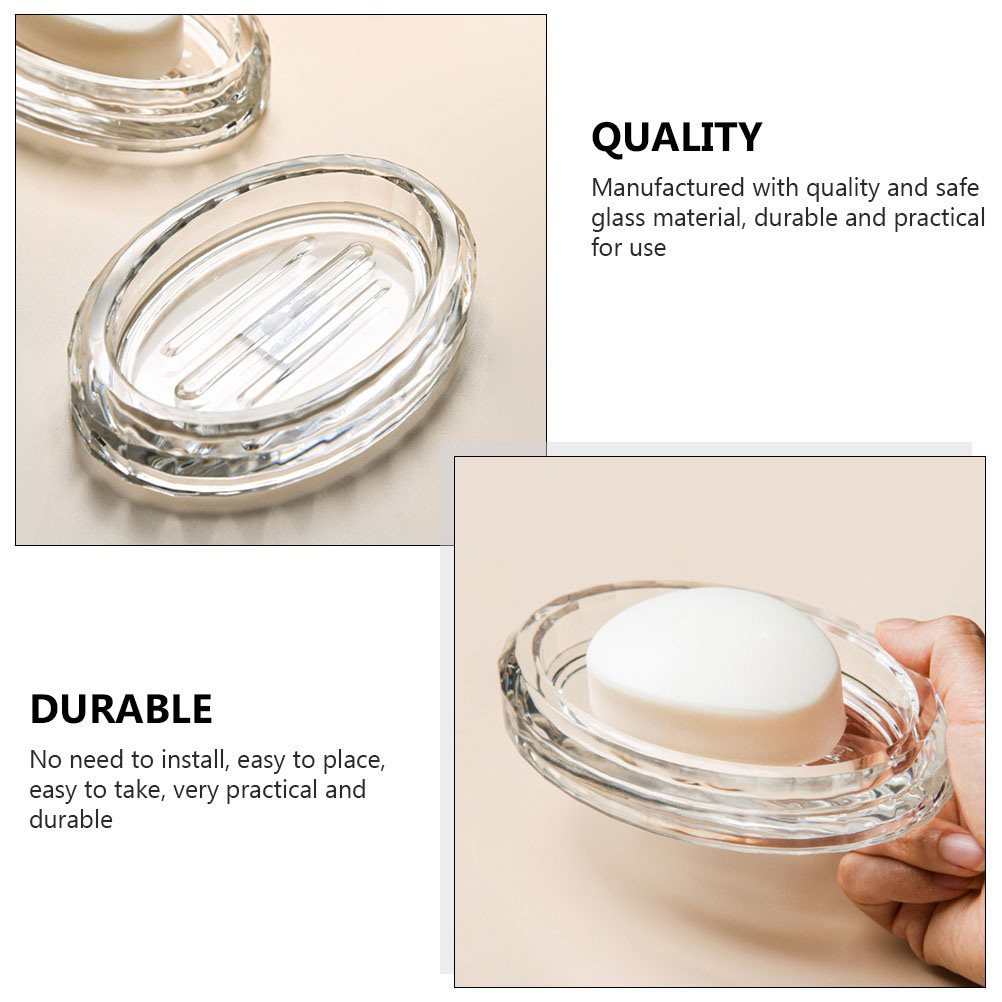 2Pcs Soap Box Transparent Glas - Home Bathroom Supplies reseña y precio