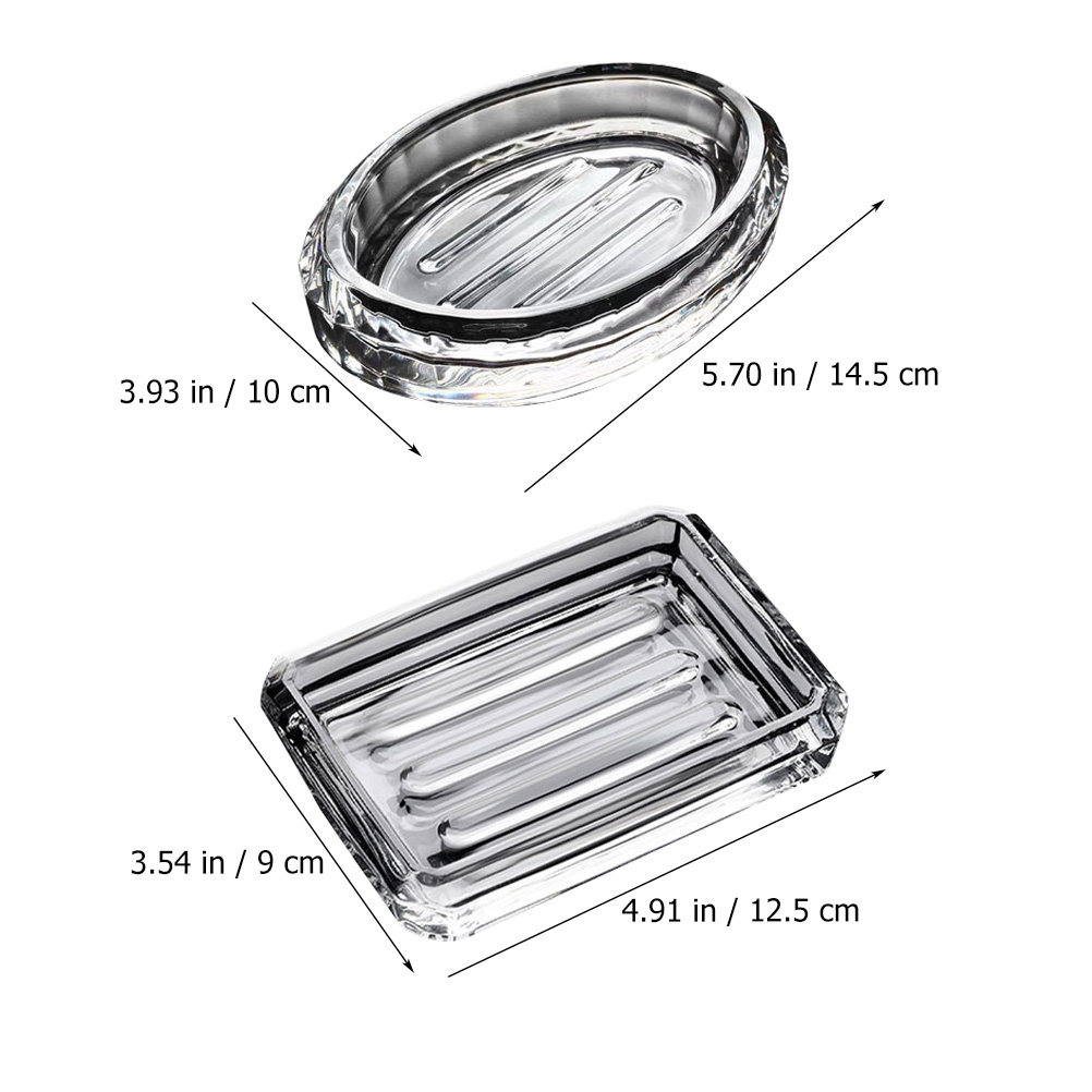 2Pcs Soap Box Transparent Glas - Home Bathroom Supplies reseña y precio