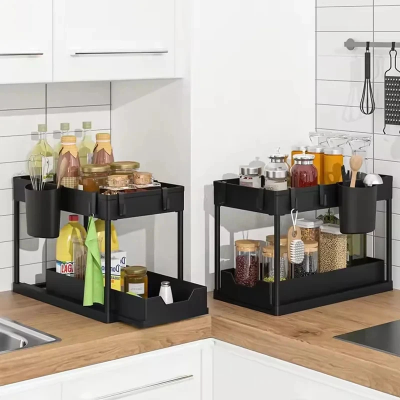 Under Sink Organizer 2 Layer S - Home Depot Bathroom Sink reseña y precio