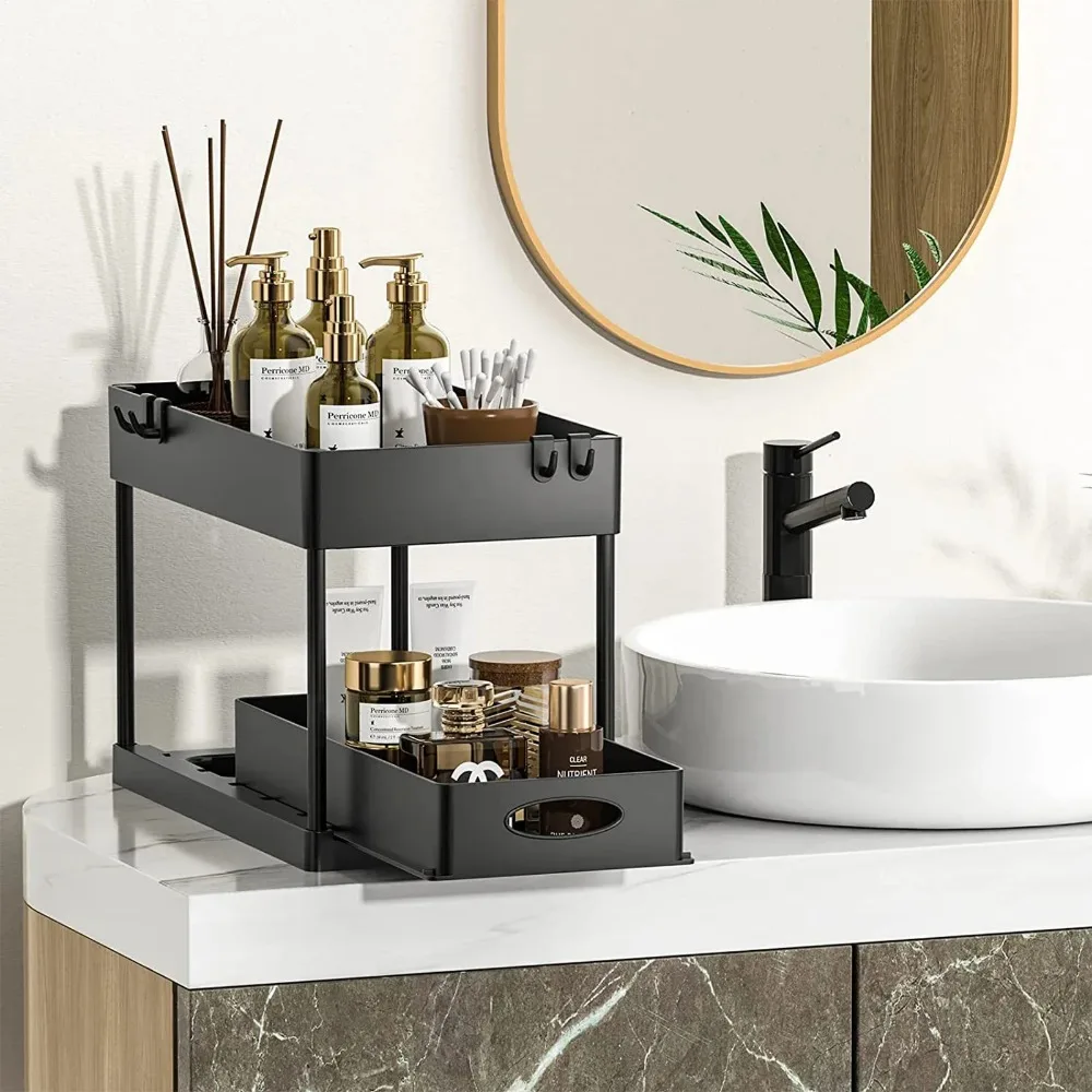 2 Tier Under Sink Sliding Cabi - Home Depot Bathroom Sink reseña y precio
