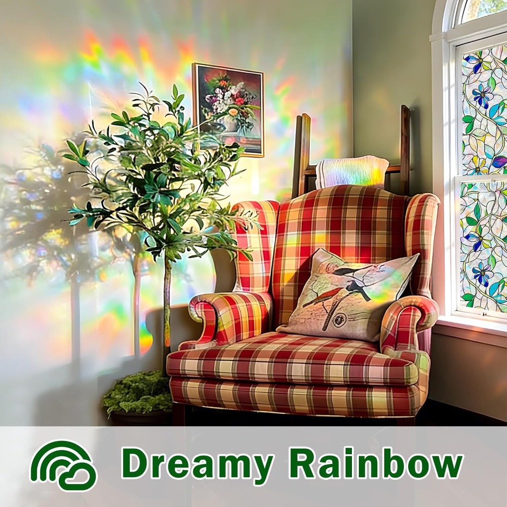 Stained Glass Window Film, Rai - Home Bathroom Window Tint reseña y precio
