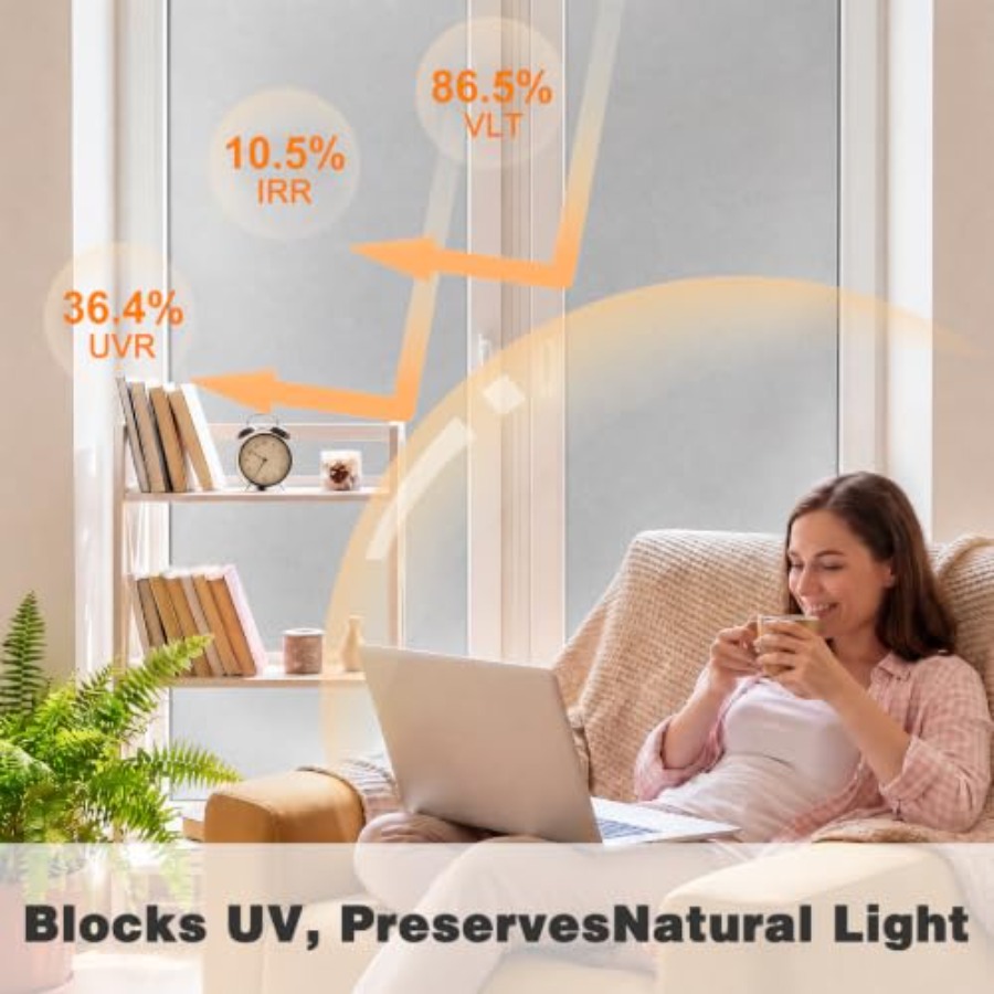 Frosted Glass Window Privacy F - Home Bathroom Window Tint reseña y precio