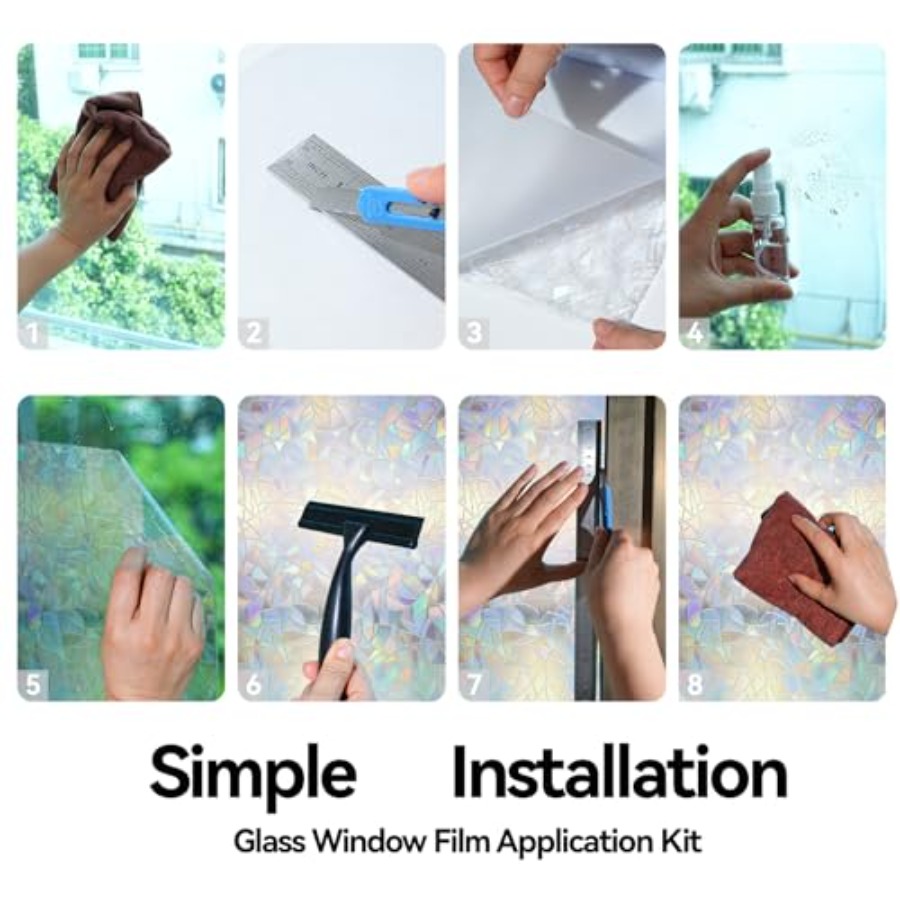 Rainbow Window Cling Privacy F - Home Bathroom Window Tint reseña y precio
