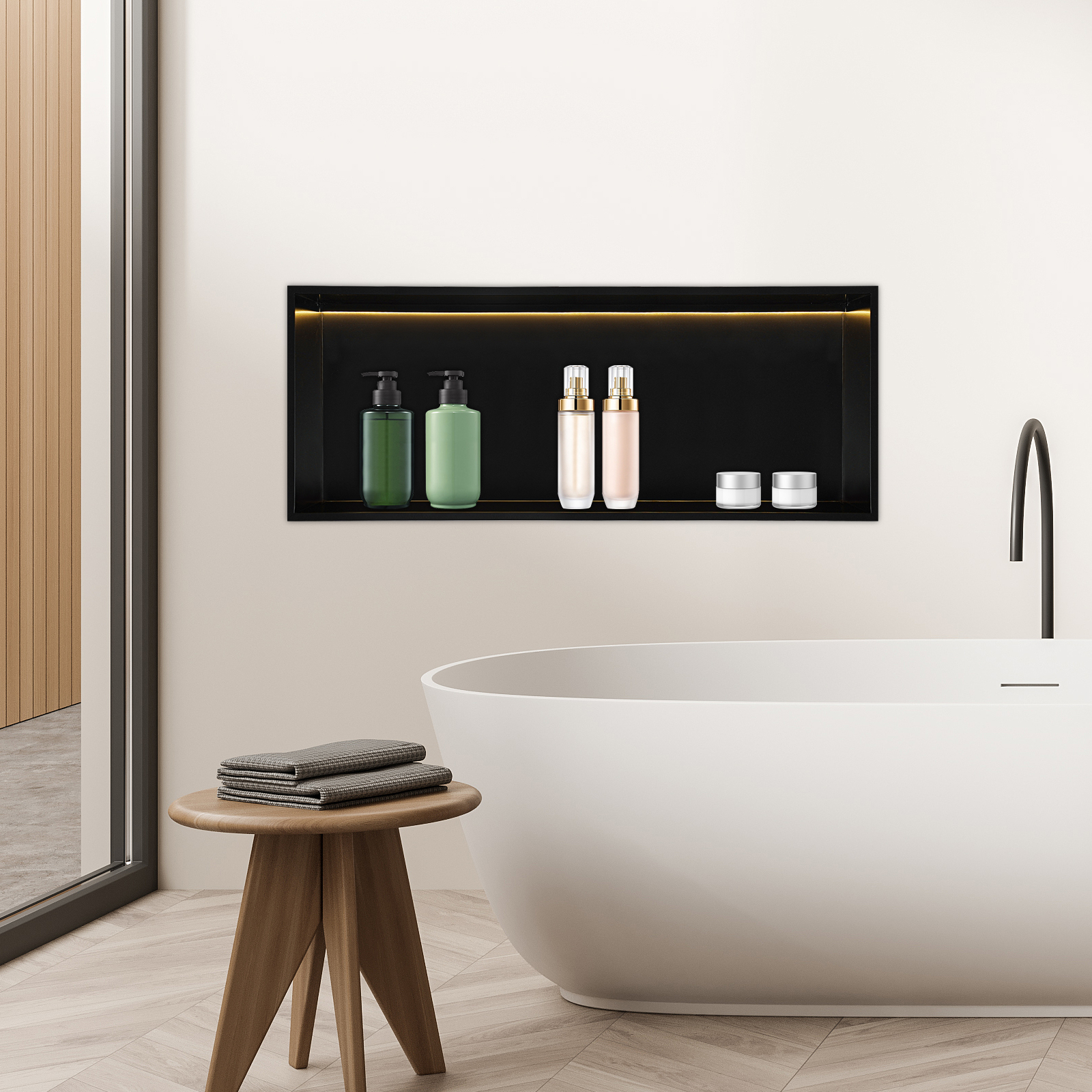 Space‑Saving Recessed Mount Ba - Home Bathroom Cleaning Solution reseña y precio