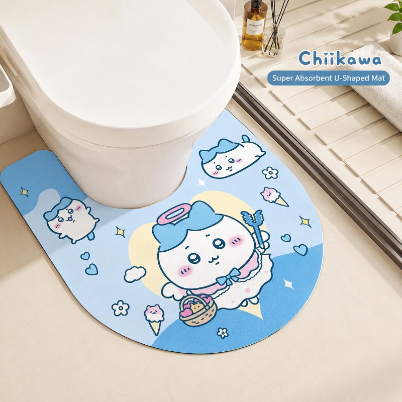 Cute Chiikawa U Shaped Toilet  - Home One Bathroom Accessories reseña y precio