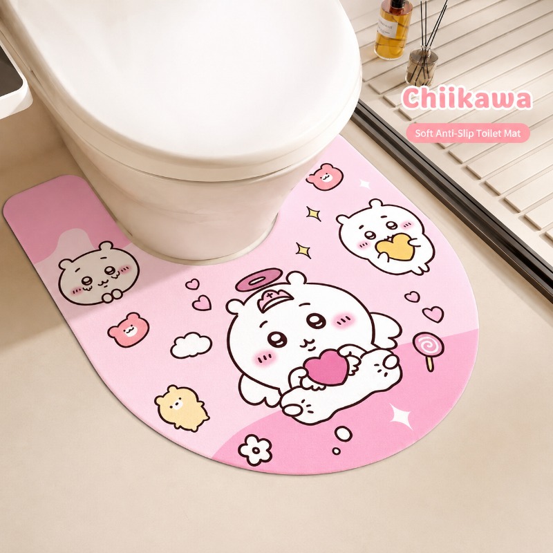 Cute Chiikawa U Shaped Toilet  - Home One Bathroom Accessories reseña y precio