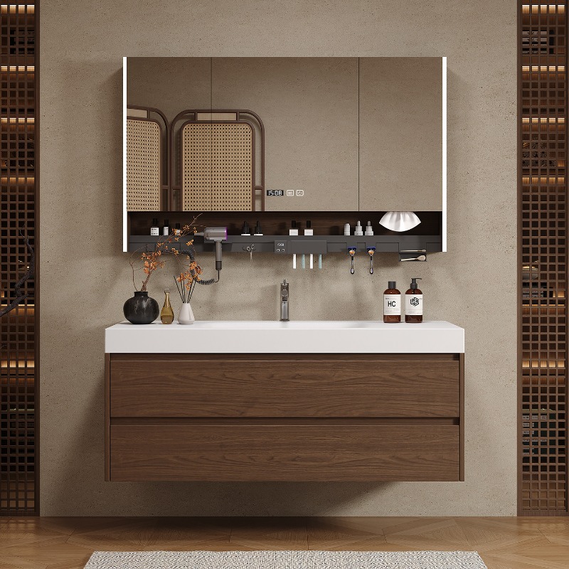 Wooden Partitions Bathroom Cab - Home Bathroom Vanity Combo reseña y precio
