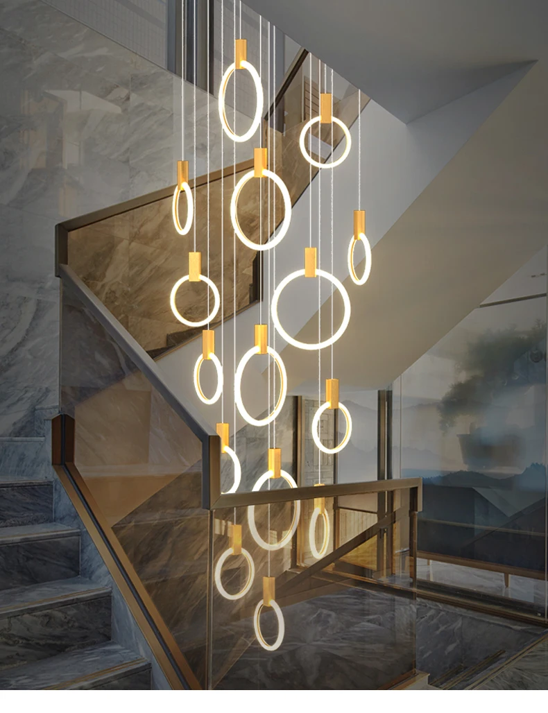 Modern LED Stair Chandelier Ho - Home Of The Year Bathroom reseña y precio