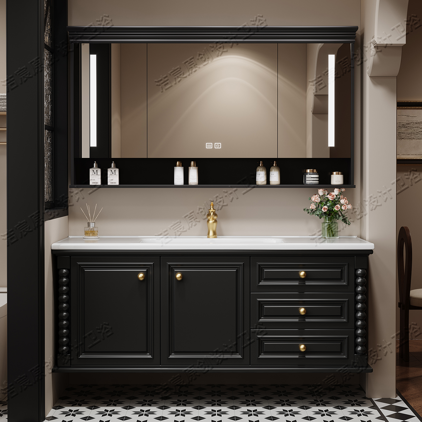 Storage Drawers Cupboard Toile - Home Bathroom Vanity Combo reseña y precio