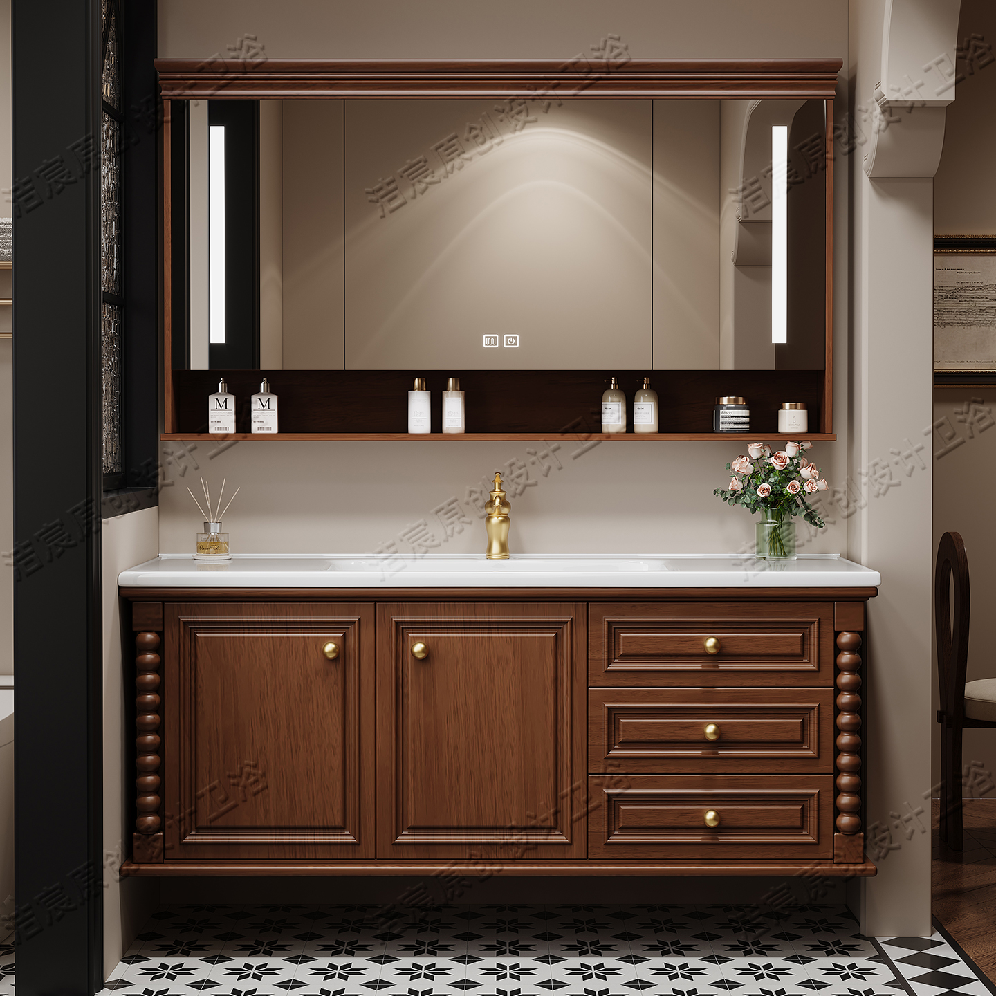 Storage Drawers Cupboard Toile - Home Bathroom Vanity Combo reseña y precio