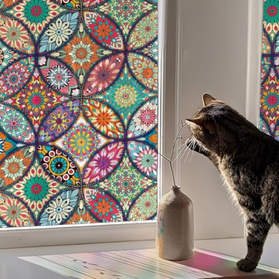 Stained Glass Window Film Priv - Home Bathroom Window Tint reseña y precio