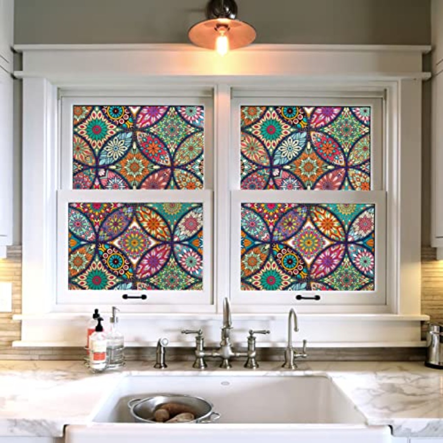 Stained Glass Window Film Priv - Home Bathroom Window Tint reseña y precio
