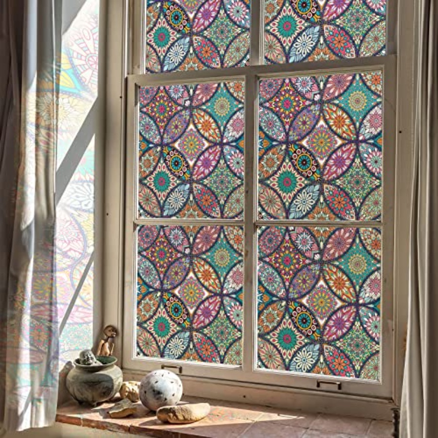 Stained Glass Window Film Priv - Home Bathroom Window Tint reseña y precio