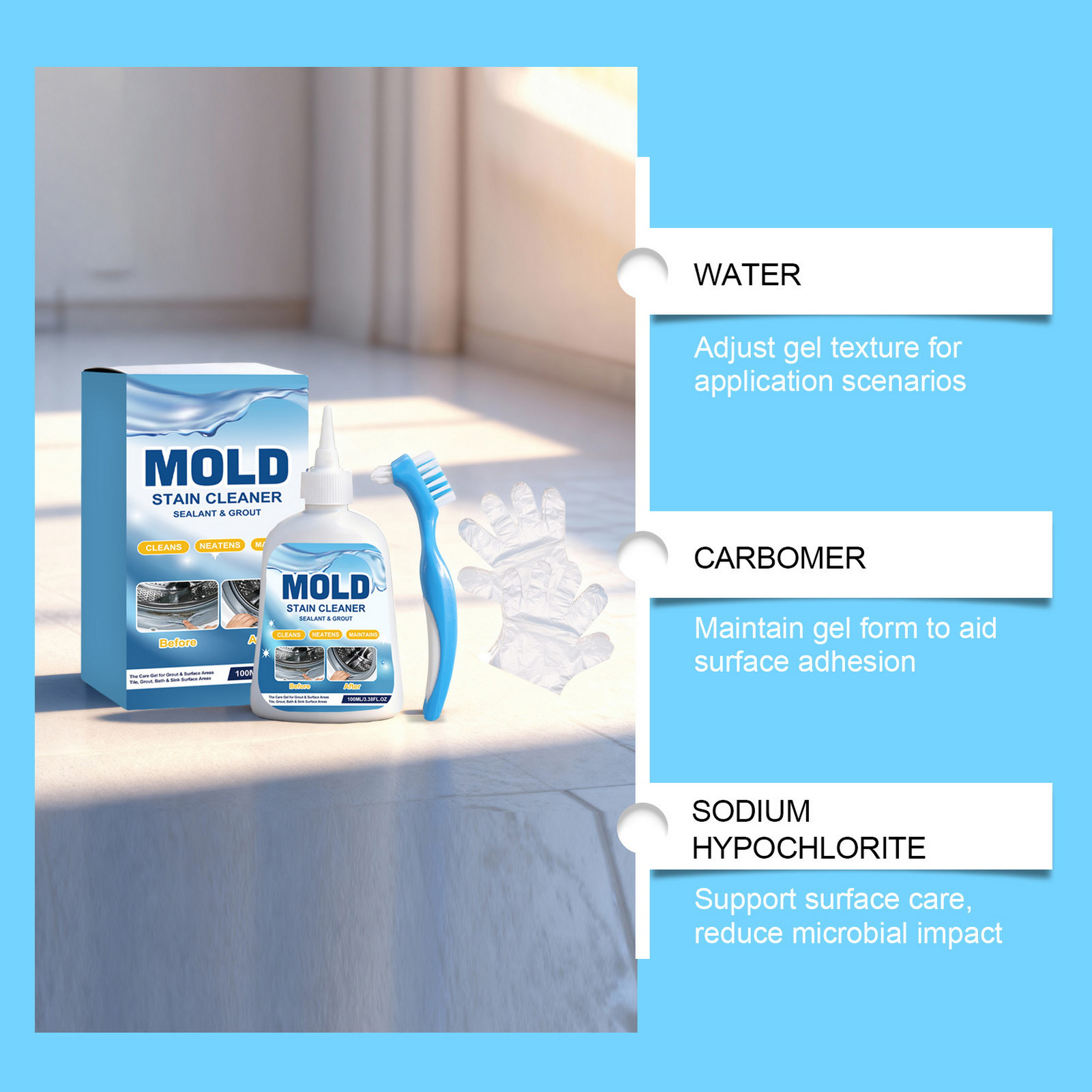 Mold Removing Gel For Bathroom - Home Bathroom Cleaning Solution reseña y precio
