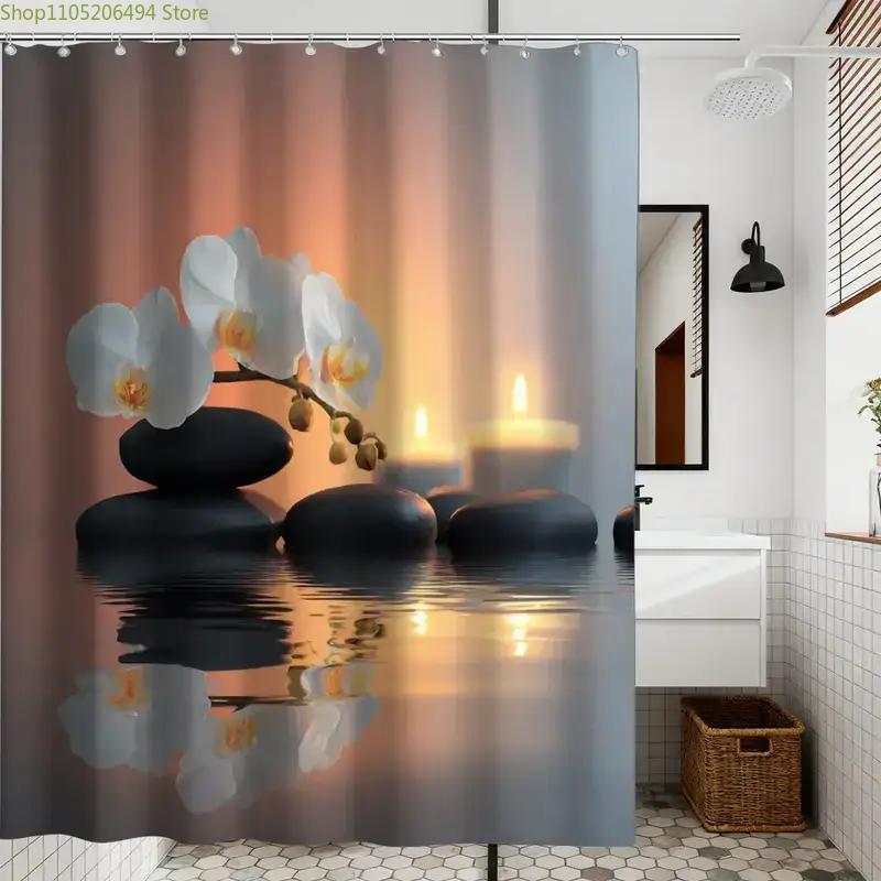 Zen Orchid and Stones Shower C - Home Bathroom Spa Ideas reseña y precio