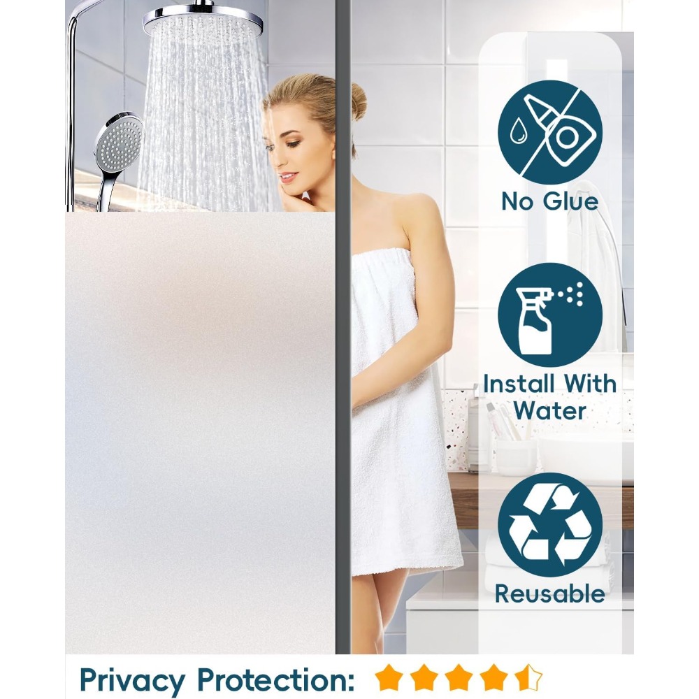Frosted Glass Window Privacy F - Home Bathroom Window Tint reseña y precio