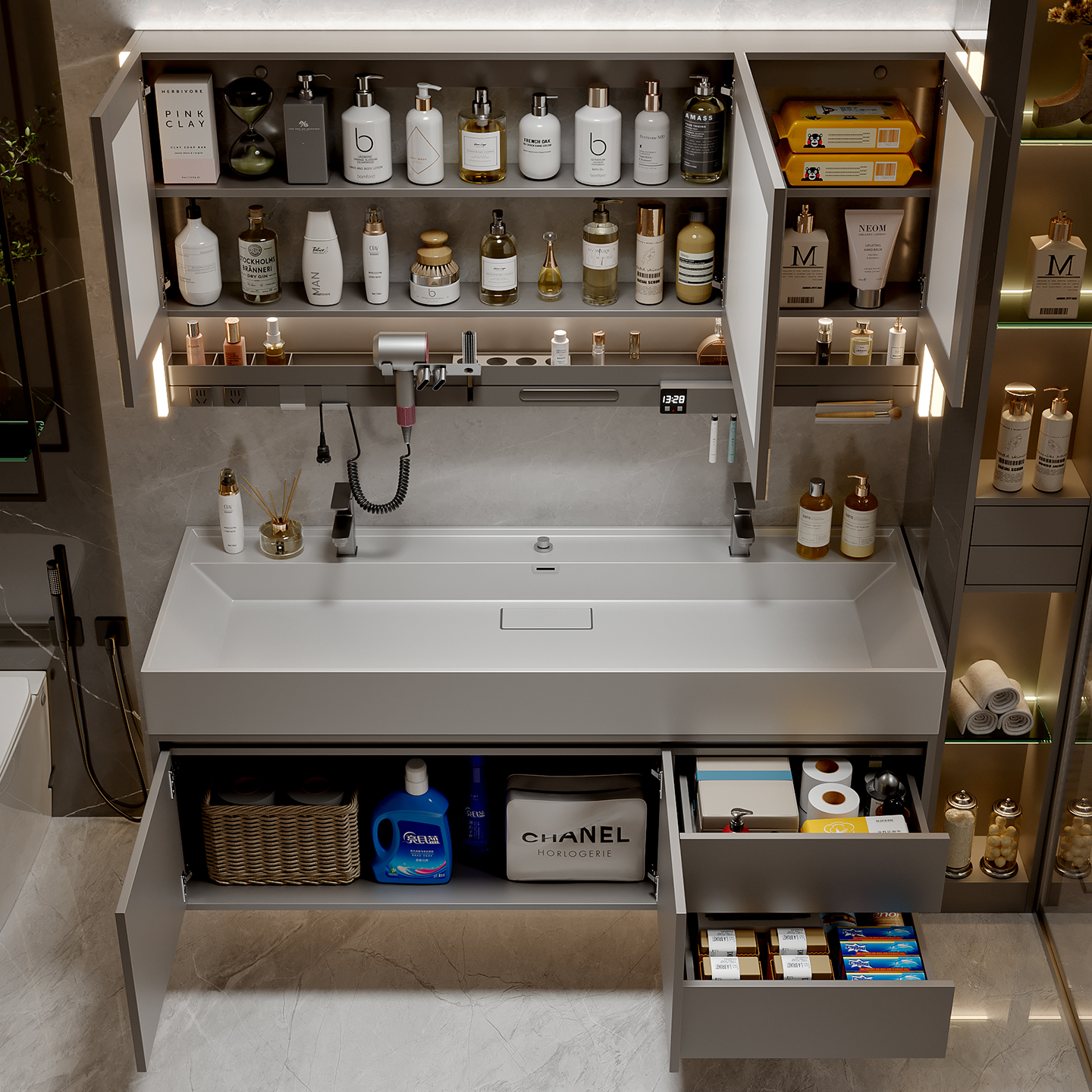 Drawers Paper Bathroom Cabinet - Home Bathroom Partition Wall reseña y precio