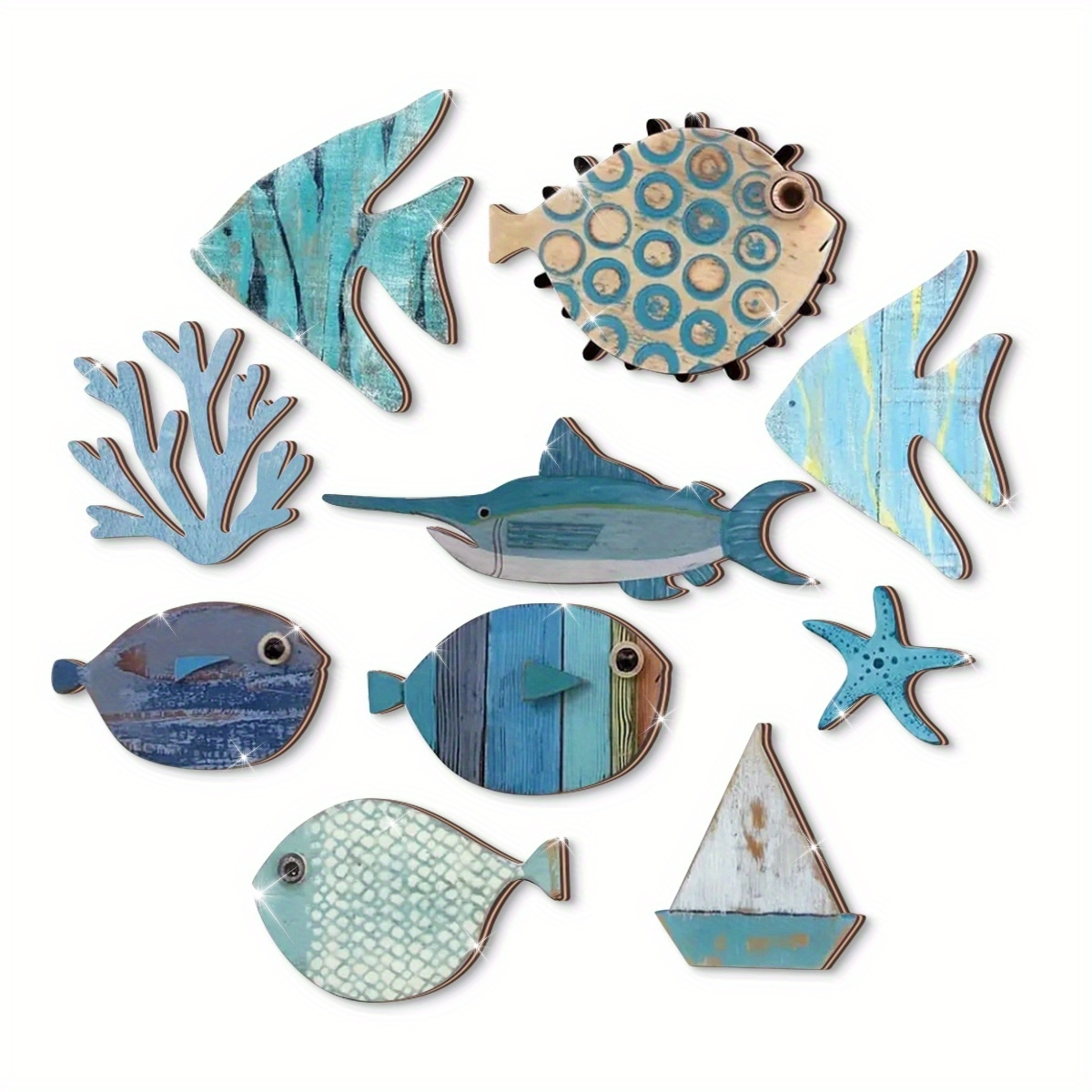 10pcs/set Sea Theme 2D Wooden  - Home Of The Year Bathroom reseña y precio