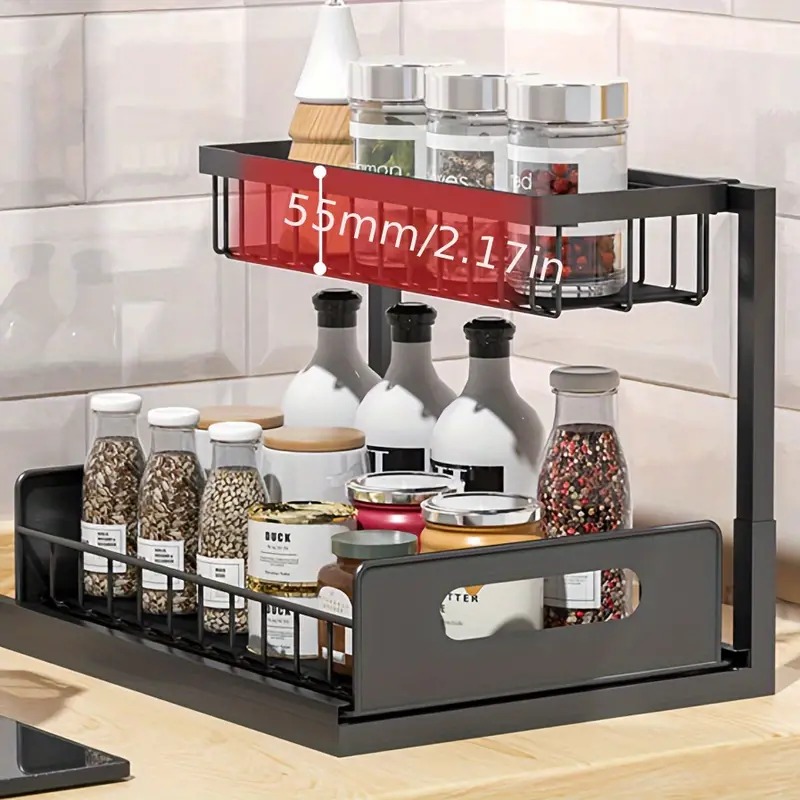 2 Tier Under Sink Organizer Pu - Home Depot Bathroom Sink reseña y precio