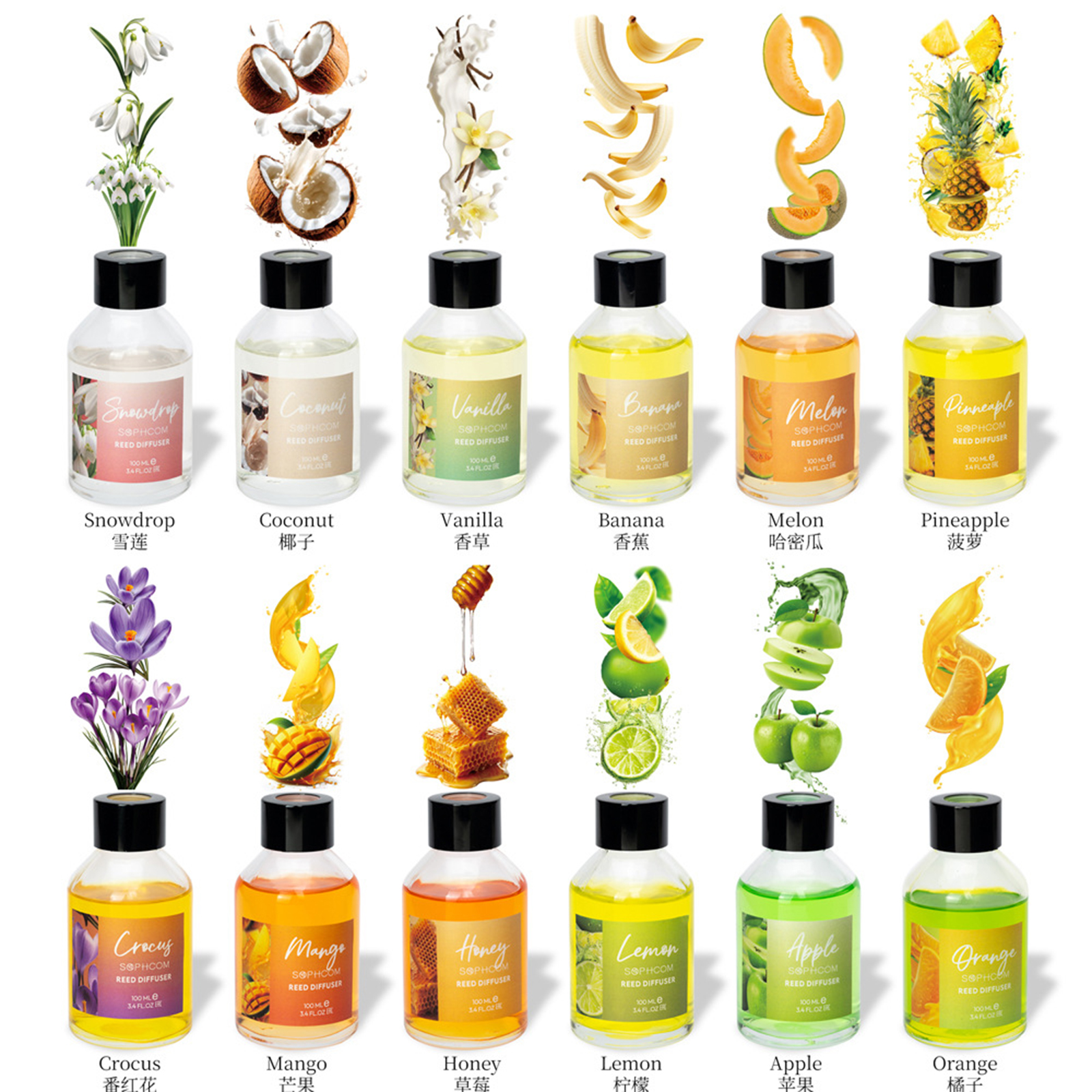 100ml Floral Fruity Reed Diffu - Home Bathroom Freshener reseña y precio